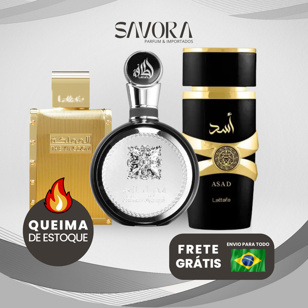 PROMOÇÃO COMPRE 1 LEVE 3 - Lattafa Fakhar, The Kingdom Men e Assad Lattafa - Queima de Estoque - 50ml Cada (Cópia)